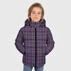 Куртка зимняя для мальчика Джентльмены Шотландка темно-фиолетовая, цвет: 3D-черный — фото 2