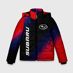 Зимняя куртка для мальчика Subaru красный карбон