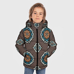 Куртка зимняя для мальчика Тёмный паттерн исторический, цвет: 3D-светло-серый — фото 2