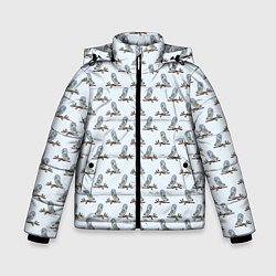 Куртка зимняя для мальчика Совушки на ветках, цвет: 3D-светло-серый