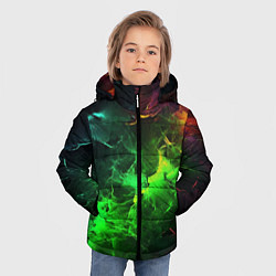 Куртка зимняя для мальчика Зеленое свечение, цвет: 3D-светло-серый — фото 2