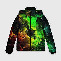 Куртка зимняя для мальчика Зеленое небо, цвет: 3D-черный