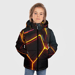 Куртка зимняя для мальчика Неон на черном фоне, цвет: 3D-светло-серый — фото 2