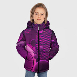 Куртка зимняя для мальчика Фиолетовые шары, цвет: 3D-светло-серый — фото 2
