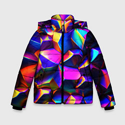 Куртка зимняя для мальчика Бензиновые неоновые кристаллы, цвет: 3D-красный