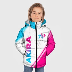 Куртка зимняя для мальчика Akira neon gradient style: надпись, символ, цвет: 3D-черный — фото 2
