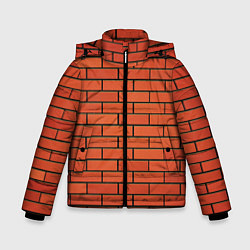 Куртка зимняя для мальчика Кирпичная стена, цвет: 3D-красный