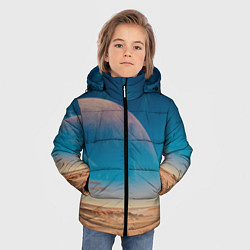 Куртка зимняя для мальчика Пустыня и очертания планеты, цвет: 3D-черный — фото 2
