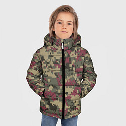 Куртка зимняя для мальчика Красно - зеленый камуфляж, цвет: 3D-светло-серый — фото 2
