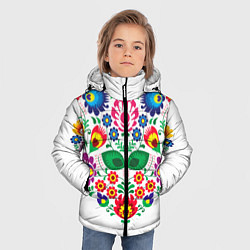 Куртка зимняя для мальчика Сердце цветочное, цвет: 3D-красный — фото 2