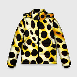 Куртка зимняя для мальчика Текстура леопарда, цвет: 3D-черный