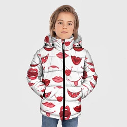 Куртка зимняя для мальчика Сладкие губы, цвет: 3D-светло-серый — фото 2