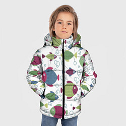 Куртка зимняя для мальчика Милые рыбки, цвет: 3D-черный — фото 2