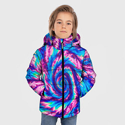 Куртка зимняя для мальчика Тай-дай розово-голубой, цвет: 3D-красный — фото 2
