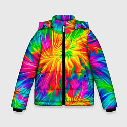 Куртка зимняя для мальчика Тай-дай кислотные краски, цвет: 3D-светло-серый