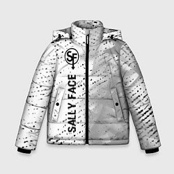 Куртка зимняя для мальчика Sally Face glitch на светлом фоне: по-вертикали, цвет: 3D-черный