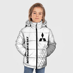 Куртка зимняя для мальчика Mitsubishi speed на светлом фоне со следами шин: н, цвет: 3D-черный — фото 2