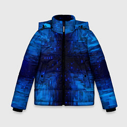 Куртка зимняя для мальчика Тёмно-синие множества фигур, цвет: 3D-черный