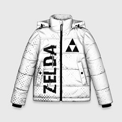 Зимняя куртка для мальчика Zelda glitch на светлом фоне: надпись, символ