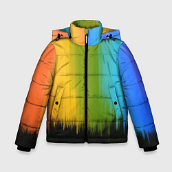 Куртка зимняя для мальчика Летняя радуга, цвет: 3D-черный
