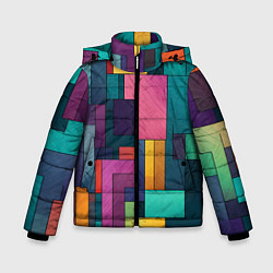 Куртка зимняя для мальчика Современные геометрические фигуры, цвет: 3D-черный