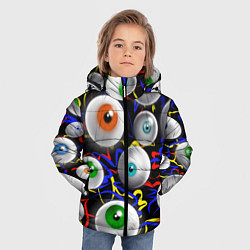 Куртка зимняя для мальчика Глазы, цвет: 3D-черный — фото 2