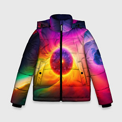 Куртка зимняя для мальчика Неоновое солнце, цвет: 3D-черный
