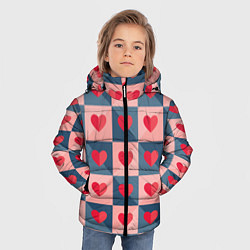 Куртка зимняя для мальчика Pettern hearts, цвет: 3D-красный — фото 2