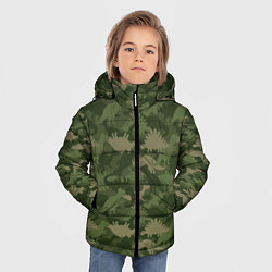 Куртка зимняя для мальчика Камуфляж из динозавров, цвет: 3D-черный — фото 2