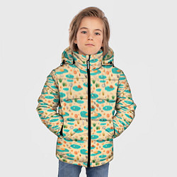 Куртка зимняя для мальчика Озера паттерн, цвет: 3D-черный — фото 2