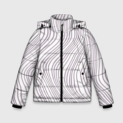 Куртка зимняя для мальчика Кривые линии, цвет: 3D-черный