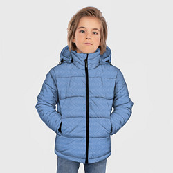 Куртка зимняя для мальчика Волны голубой, цвет: 3D-черный — фото 2
