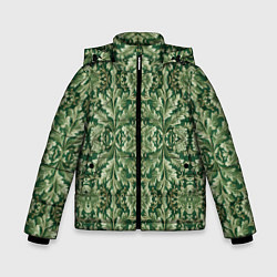 Куртка зимняя для мальчика Зелёный гобелен, цвет: 3D-черный