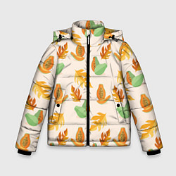 Куртка зимняя для мальчика Осенняя папайя, цвет: 3D-черный
