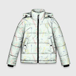Куртка зимняя для мальчика Pizza lover, цвет: 3D-светло-серый