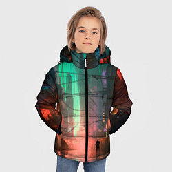 Куртка зимняя для мальчика Кибер город будущего, цвет: 3D-светло-серый — фото 2