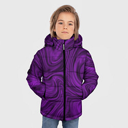 Куртка зимняя для мальчика Фиолетовая абстракция размытие, цвет: 3D-черный — фото 2
