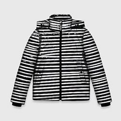 Куртка зимняя для мальчика Квадрат за полосами, цвет: 3D-светло-серый
