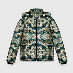 Куртка зимняя для мальчика Облачные волны, цвет: 3D-черный