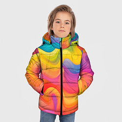 Куртка зимняя для мальчика Красочные разливы, цвет: 3D-красный — фото 2