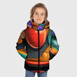Куртка зимняя для мальчика Геометрия фигур, цвет: 3D-светло-серый — фото 2