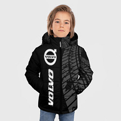 Куртка зимняя для мальчика Volvo speed на темном фоне со следами шин: по-верт, цвет: 3D-черный — фото 2