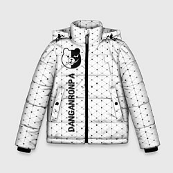 Куртка зимняя для мальчика Danganronpa glitch на светлом фоне: по-вертикали, цвет: 3D-черный