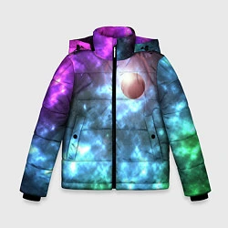 Куртка зимняя для мальчика Планета в космическом пространстве, цвет: 3D-черный
