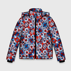 Куртка зимняя для мальчика Цветы России, цвет: 3D-светло-серый