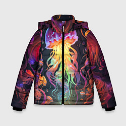 Куртка зимняя для мальчика Фантастическая медуза, цвет: 3D-светло-серый