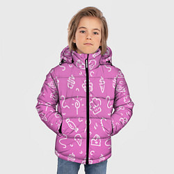 Куртка зимняя для мальчика Розовые сладости, цвет: 3D-черный — фото 2