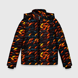 Зимняя куртка для мальчика Black orange texture
