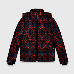 Куртка зимняя для мальчика Красные неоновые объекты, цвет: 3D-красный