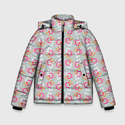 Куртка зимняя для мальчика Яркая геометрия, цвет: 3D-светло-серый
